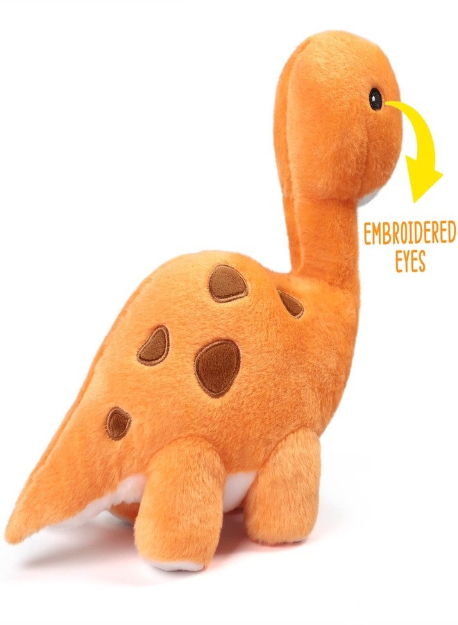Benben Dinosaur Stuffed Animal, 11.5” Dino Plush Toys, Cute Plushies for Kids, Brachiosaurus, Baby Shower, Easter Decorations, Orange - Image 3